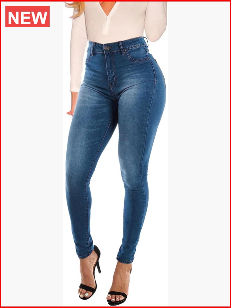 High Rise Butt Lifting Skinny Colombian Jeans Stretch Cotton